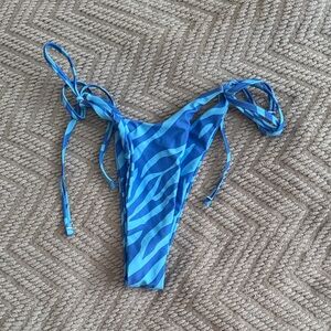 Blue Zebra Print Bikini Bottom